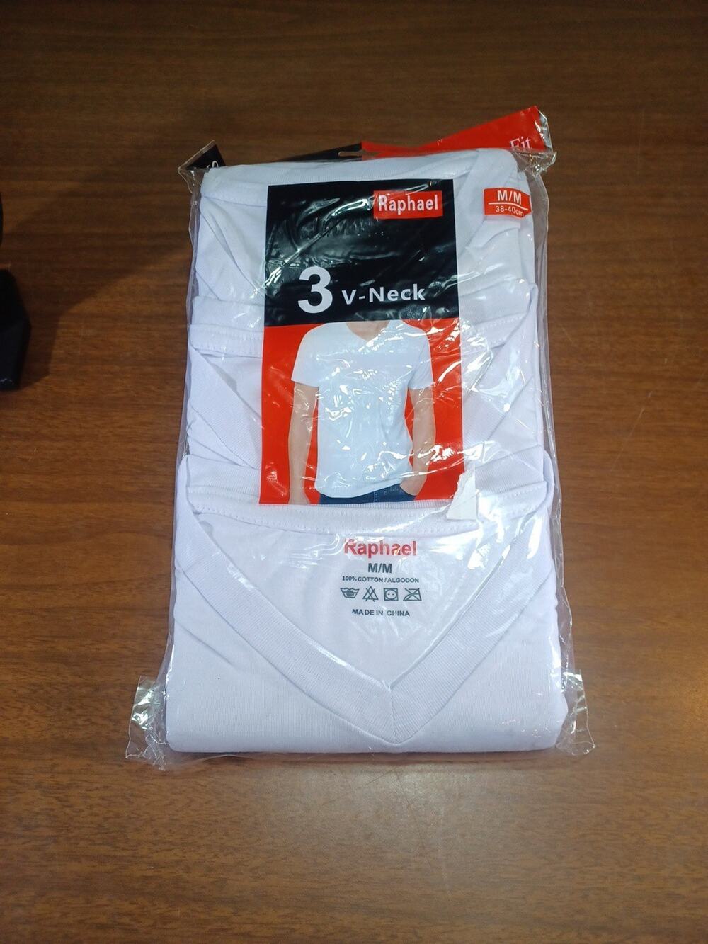 Raphael V Neck T Shirt Pack Of 3 Medium NEW IN PACKAGE